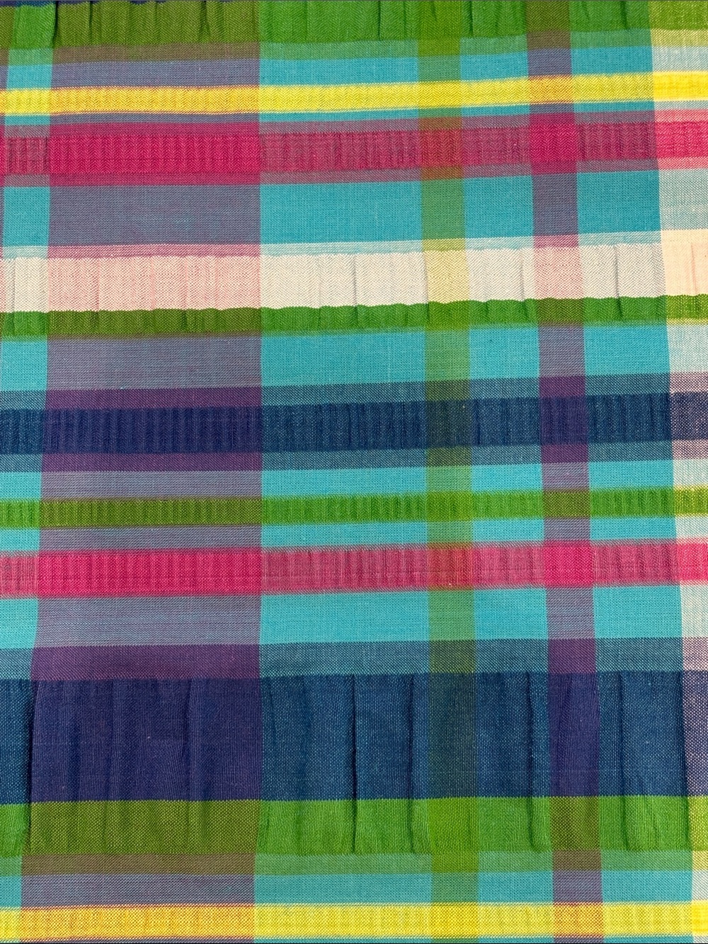 Vintage Plaid Seersucker Fabric of Many Colors - Picture 2 of 10
